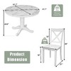 NicBex Modern 5-Piece Dining Set, Marble-Style Round Table with 4 Solid Wood Chairs, Kitchen Table Set for 4 - 3 of 4