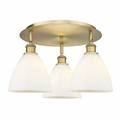 Bristol Glass - 3 Light Flush Mount In Industrial Style-10 Inches Tall and 19.25 Inches Wide