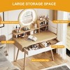 Fashion Vanity Desk, with Mirror, 3 Color Lighting Brightness Adjustable Makeup Lights, Table and Chair - 3 of 4