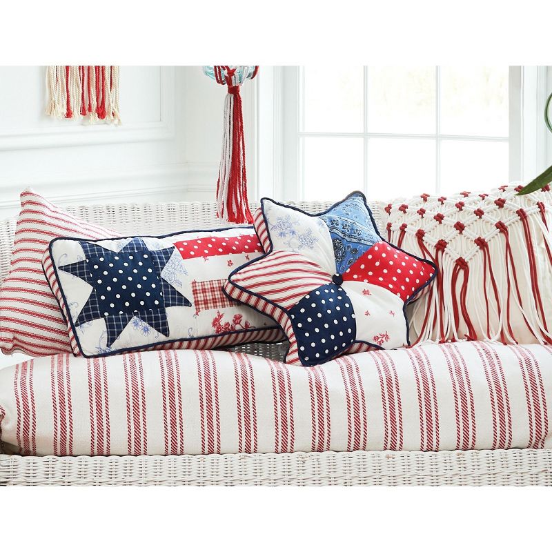 Gallerie II Quilted Star July Fourth 10" x 24" Throw Pillow, 4 of 8