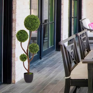 KTMBDW 4/5Ft Artificial Boxwood Topiary Ball Tree Spiral Topiaries Greenery Indoor/Outdoor Plants - 1 of 4