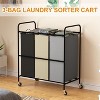 Laundry Sorter Cart, Rolling Laundry Hamper with Lockable Wheels, Large Laundry Basket Organizer for Dirty Clothes, Toys Storage Laundry Cart - 3 of 4