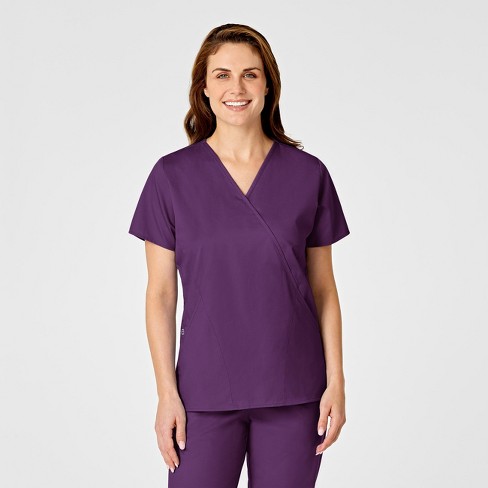 Wink Wonderwork Women's Mock Wrap Scrub Top, Xxs Regular : Target