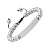 Steeltime Men's stainless steel beaded Our Father english prayer id drawstring bracelet - 2 of 4