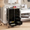 Costway 15-Drawer Trolley with Chrome Plated Metal Frame & Lockable Universal Wheels White/Black/Clear/Multicolor - 4 of 4