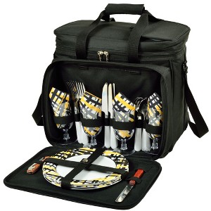 Picnic at Ascot Soft Sided Cooler with Four Person Picnic Set - 1 of 4