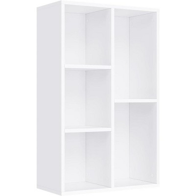 Vasagle Bookcase Bookshelf With 5 Compartments Freestanding Shelves And ...