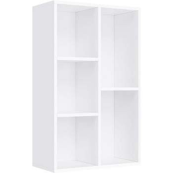 VASAGLE Bookcase Bookshelf with 5 Compartments Freestanding Shelves and Cube Organizer Display Shelf for Small Spaces White