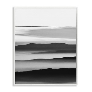 Stupell Industries Misty Clouds Eerie Mountain Landscape Black White, 30" x 24" - 1 of 4