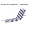 Gulches 2 Set Blue Striped Patio Chaise Lounges Cushion Replacement - Outdoor Lounge Chair Cushions - 4 of 4