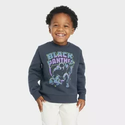 Toddler Boys' Marvel Black Panther Solid Sweatshirt - Black