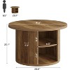Tribesigns 31.5" Round Coffee Table with Storage, Small Circle Center Table for Living Room, Rustic Brown - 2 of 4
