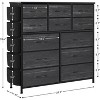39.4in Tall Dresser for Bedroom with 12 Drawers, Chest of Drawers with Side Pockets and Hooks, Sturdy Steel Frame, Wood Top, Easy Pull Handle - 2 of 4