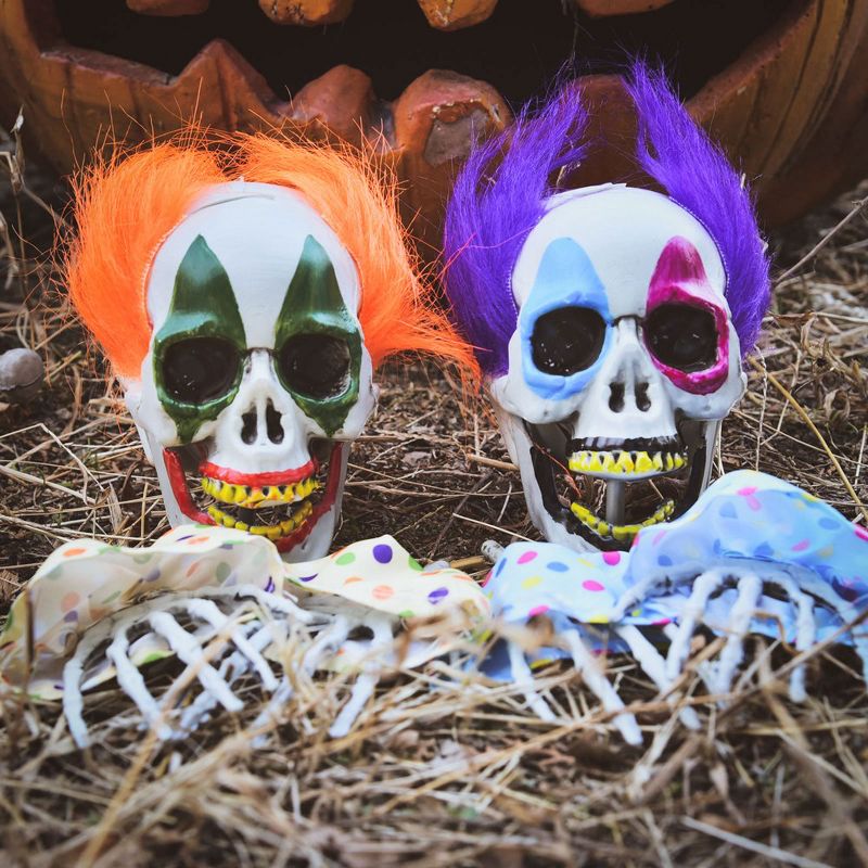Nifti Nest Halloween Skeleton Clowns with Stakes, 6 pcs, 4 of 8