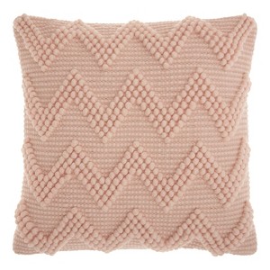 Washed Rose Chevron Throw Pillow - Mina Victory, Size: Oversize Square, Washed Pink