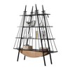 VYNXARIA Sailboat-Inspired Black Bookshelf with 4-Tier Open Storage and Drawer - 4 of 4