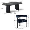 7 Piece Dining Set for 7,Extendable Wood Dining Table with 6 Upholstered Velvet Dining Chairs with Arm for Dining Room,Kitchen-Maison Boucle - 3 of 4