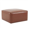 OUTSUPPLY PU Leather Storage Ottoman, Modern Square Footrest, Versatile Coffee Table, Extra Seating for Living Room - 4 of 4