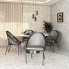 LeisureMod Dining Chair Upholstered Vinyl with Curved Back and Stainless Steel Legs Urbane Collection Set of 4 - 3 of 4