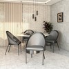 LeisureMod Dining Chair in Upholstered Vinyl Fabric with Curved Back Design and Stainless Steel Legs Urbane Collection Set of 2 - image 3 of 4