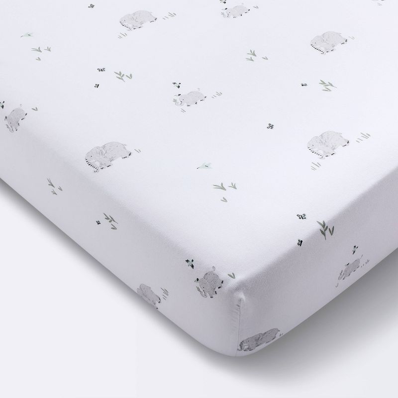 Cotton Fitted Crib Sheet - Elephants - Cloud Island&#8482;, 1 of 8