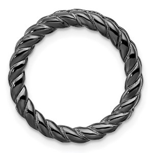 Black Bow Jewelry Black Plated Sterling Silver Stackable Medium Rope Slide, 20mm - 1 of 4