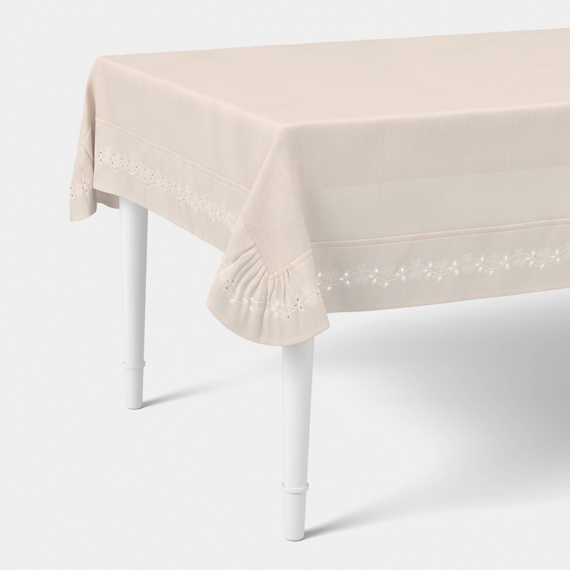 84"x60" Eyelet Tablecloth Natural - Threshold™