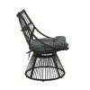 Outdoor Boho Wicker Lounge Chair with Cushion and High-Back for Patio or Balcony-Cuddlewood - 3 of 4