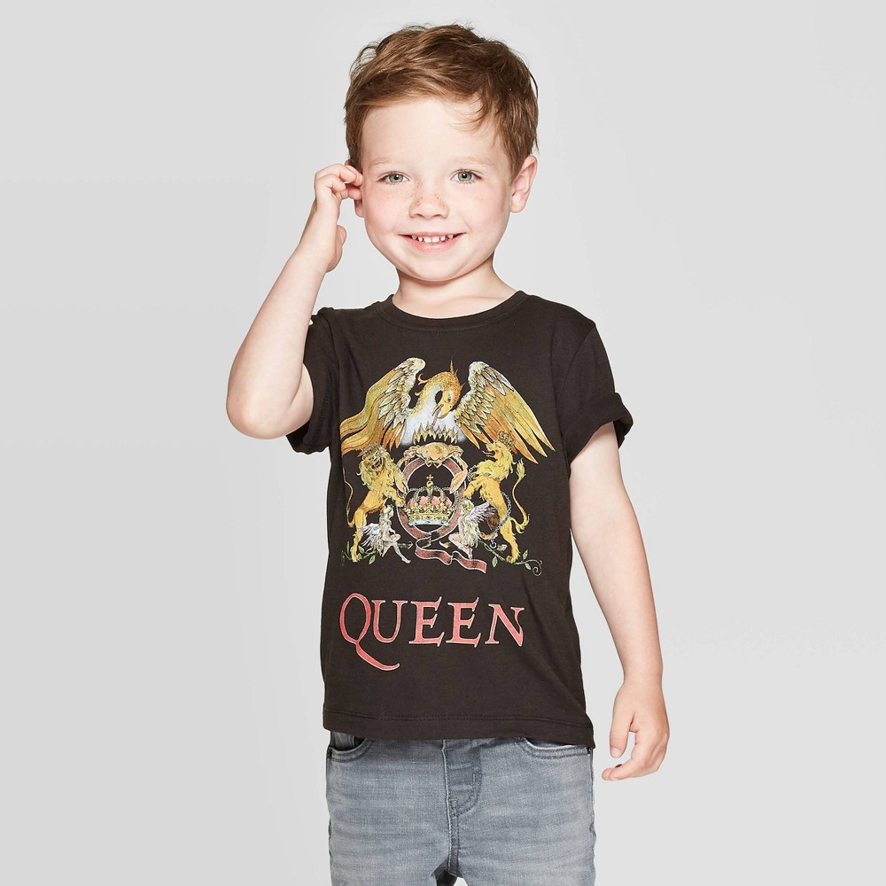 Toddler Boys' Queen Short Sleeve Graphic T-Shirt - Black 2T