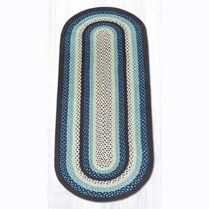Earth Rugs Oval Braided Rug – Blueberry & Cream Hand-Woven Jute Rug for Rustic Farmhouse Decor - 1 of 2