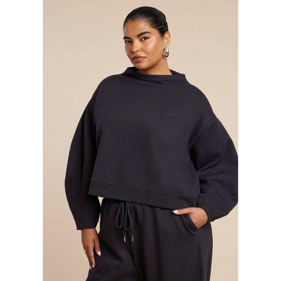 ELOQUII Elements Funnel Neck Sweatshirt