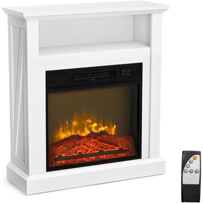 Karl Home 1400-Watt 27-inch Electric Fireplace with Mantel in White