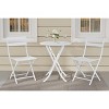 3-Piece Outdoor Bistro Set - Small Iron Patio Table & 2 Chairs, Cafe Dining Set for Balcony, Garden, Apartment, All-Weather Bistro Furniture - 3 of 4