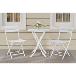 3-Piece Patio Bistro Set Folding Bistro Table and 2 Chairs Outdoor Furniture Sets with Premium Frame Space Saving Weather Resistant for Bistro Balcony - 1 of 4