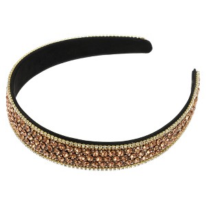 Unique Bargains Women's Rhinestone Headband 1" Wide - 1 of 4