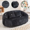 Kumasinova Chenille High Back Bean Bag Chair Couch for Adults and Kids,Lazy Loveseat Sofa with 2 Pillows for Living Room,Bedroom,Apartment,Black - 3 of 4
