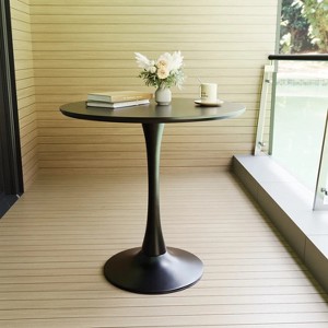 31.5" Black Round Dining Kitchen Dining Table 2-4 People - 1 of 4