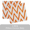 2 Pieces Embroidered Decorative Throw Pillow Covers with Chevron Design - 4 of 4