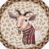 Earth Rugs Winter Goat Round Trivet – 10" Holiday Farm Animal Print on Braided Natural Jute Table Mat - 3 of 3