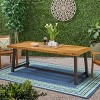 Outdoor Acacia Wood Dining Table, Rectangular Patio Table with Finish for Backyard, Garden, Deck or Porch Gatherings-The Pop Home - 2 of 4