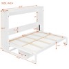 Queen Size Murphy Bed Foldable Bed Space-saving Wall Bed with Vanity Desk, Center Mirror & 2 Side Drawers - ModernLuxe - 4 of 4