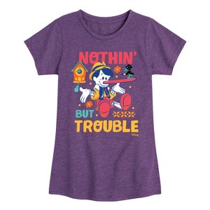 Girls' - Disney - Pinocchio Nothin But Trouble Fitted Short Sleeve Graphic T-Shirt - 1 of 4
