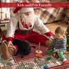 Christmas Area Rug Washbale Rug Plaid Rug with Pinecorn Xmas Rug - 3 of 4