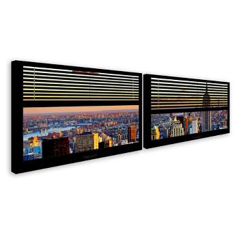 Trademark Fine Art -Philippe Hugonnard 'Window View NYC Sunset 4' 2 Panel Art Set