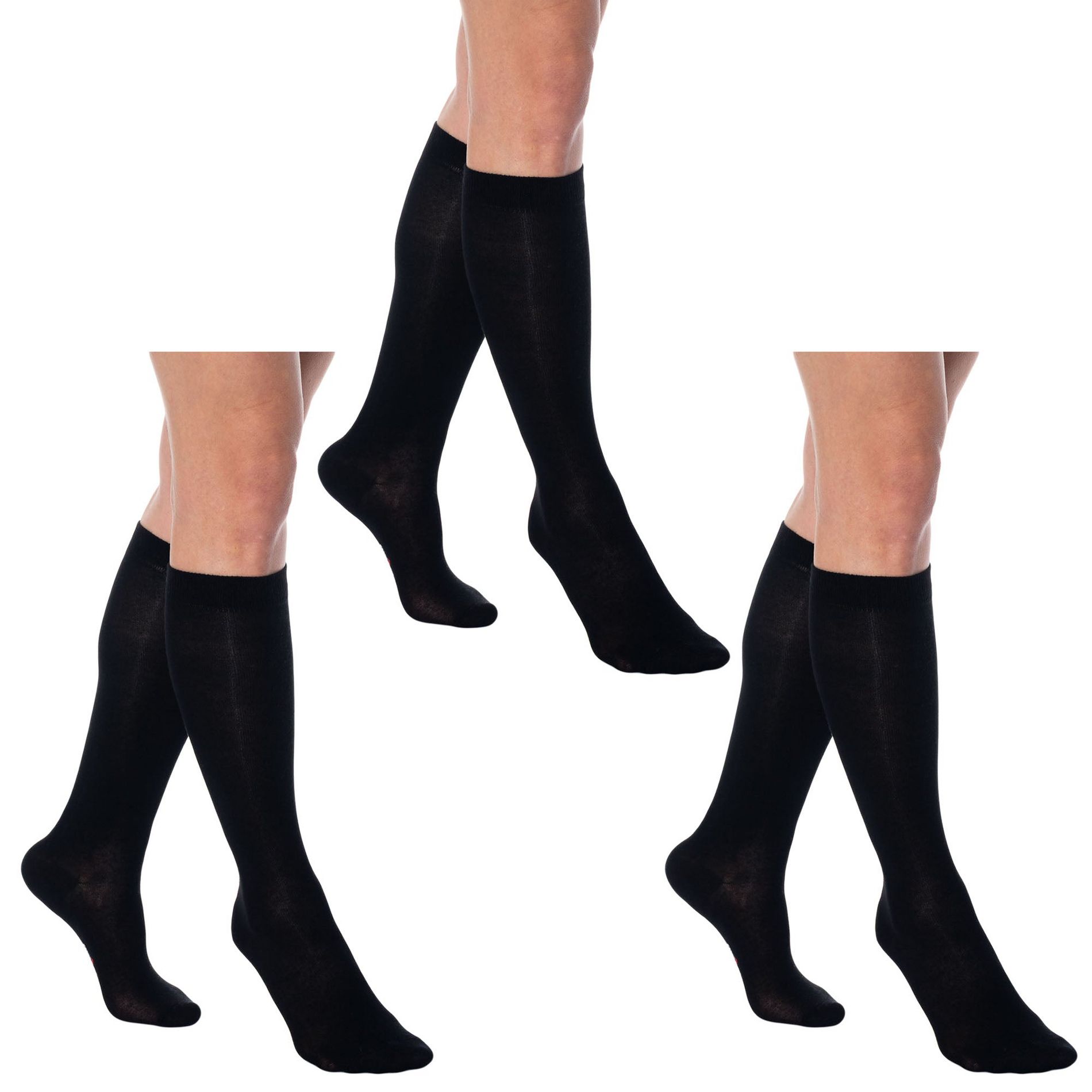 Women's Over The Calf Cotton Socks – 3 Pairs Knee High Soft Long Socks for Comfort & Style