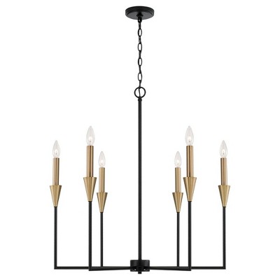 Capital Lighting Avant 6 - Light Chandelier in  Aged Brass, Black