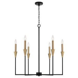 Capital Lighting Avant 6 - Light Chandelier in  Aged Brass, Black - 1 of 4