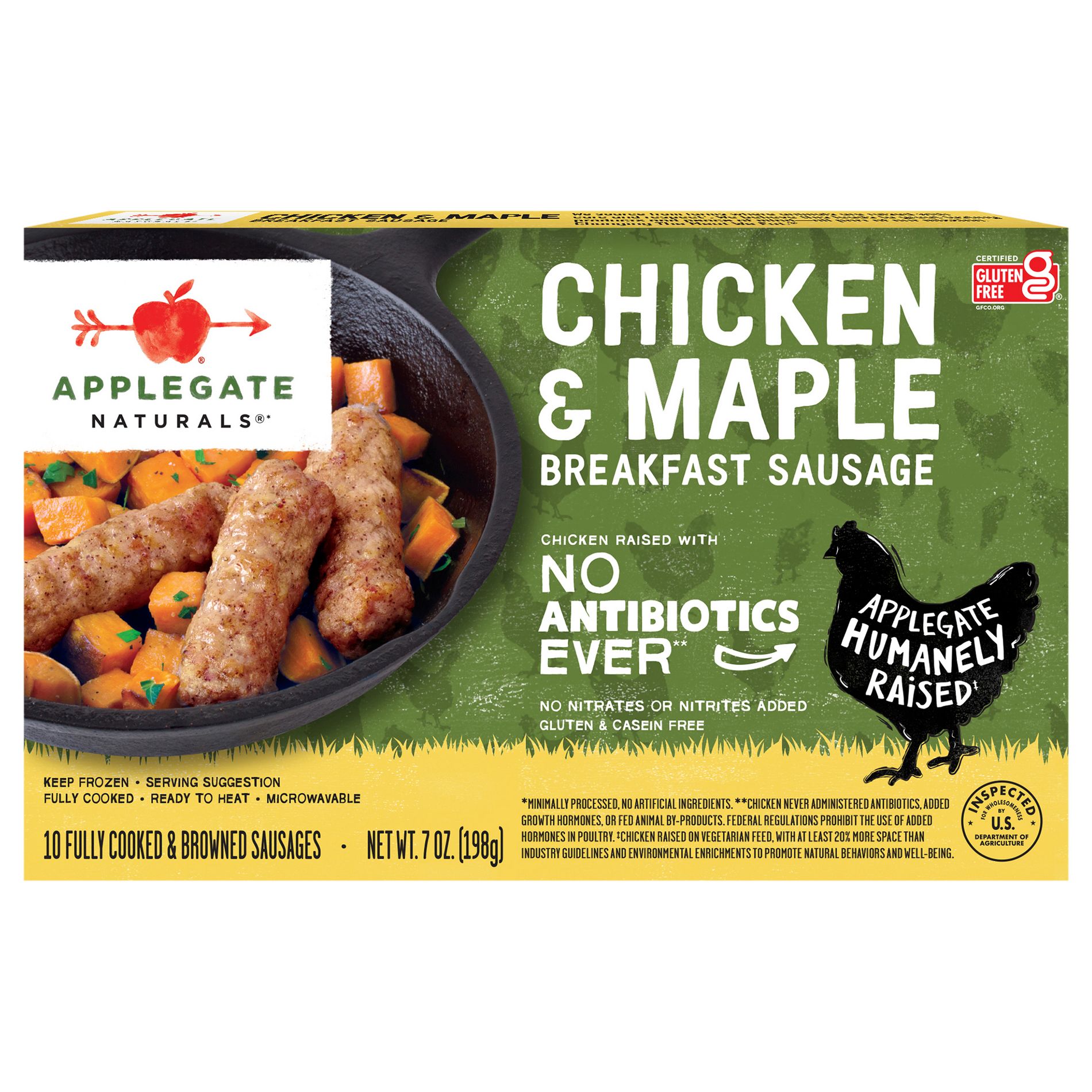 Applegate Naturals Chicken & Maple Breakfast Sausages - Frozen - 7oz/10ct