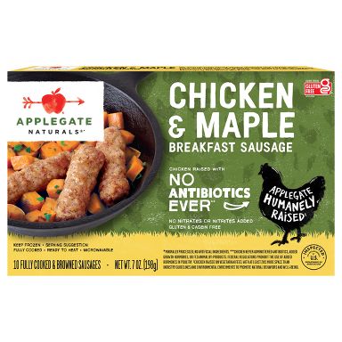 Applegate Naturals Chicken & Maple Breakfast Sausages - Frozen - 7oz/10ct
