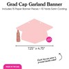 Big Dot of Happiness Rose Gold Graduation Cap Garland Banner, High School or Elementary Grad Photo Backdrop, 10 Feet of Cord, 15 Hats with Tassels - 4 of 4